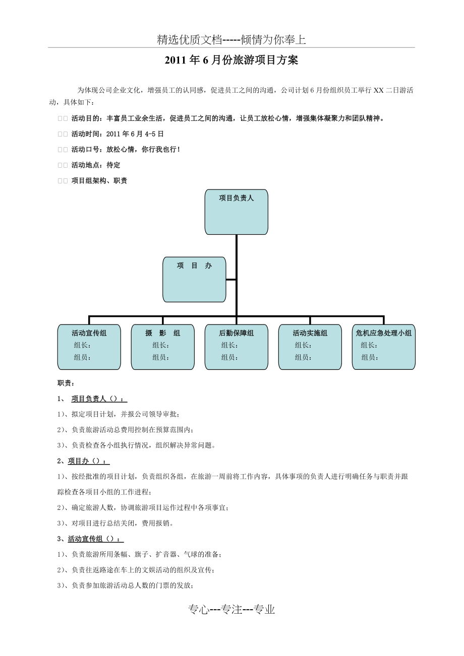 如何撰写旅行方案？